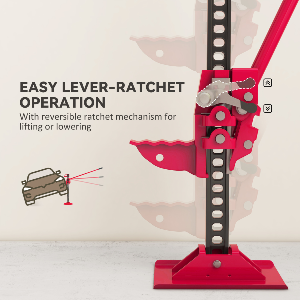 33" High Lift 3-Tonne Farm Jack for 4x4 Vehicles