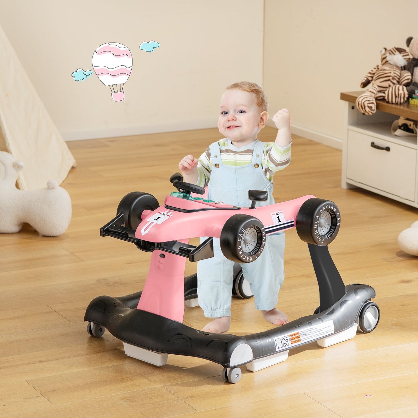 Versatile 4-In-1 Baby Push Walker - Adjustable Height & Speed for Growing Toddlers