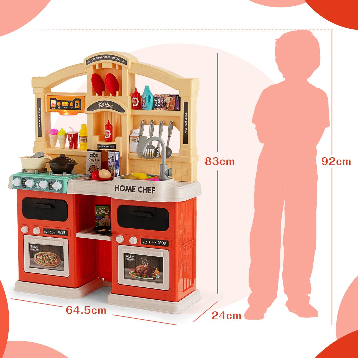 Ultimate 69-Piece Kids Kitchen Playset with Realistic Boiling and Vapor Effects!