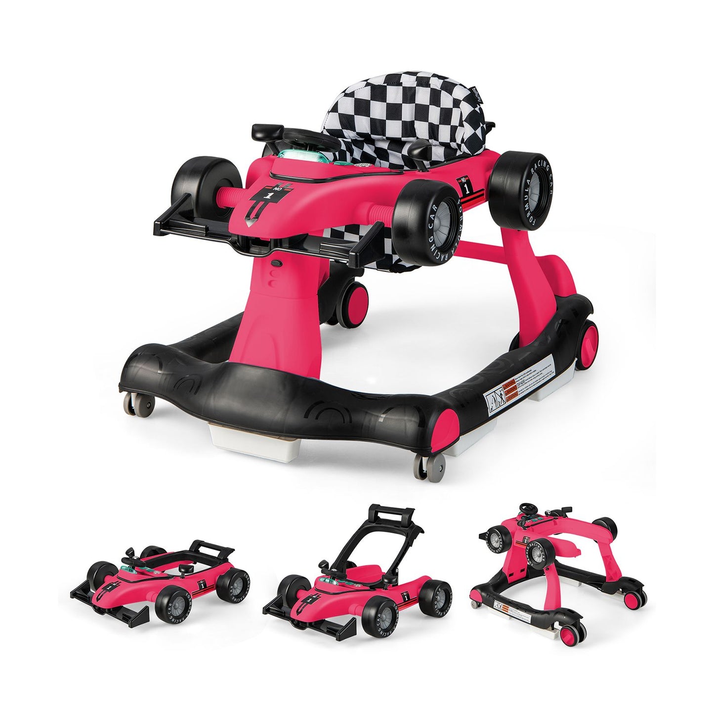 Versatile 4-In-1 Baby Push Walker - Adjustable Height & Speed for Growing Toddlers