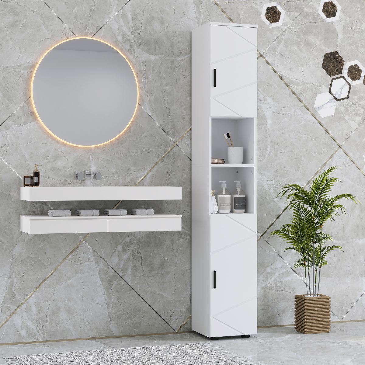 Smart Slim Storage Cabinet: Optimize Your Bathroom Space with Style!