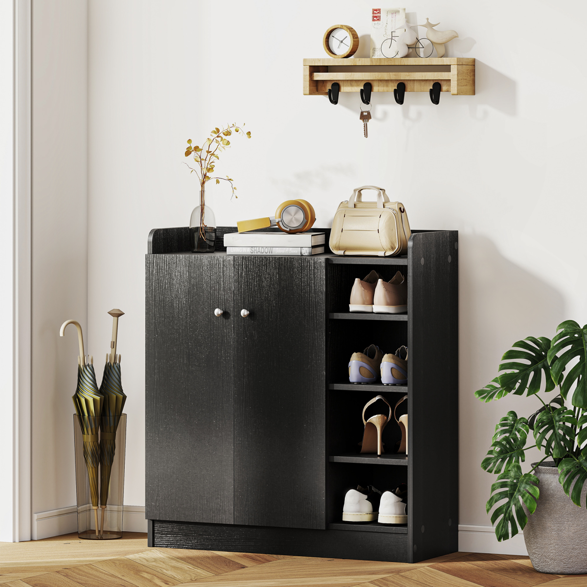 Adjustable Shoe Storage Cabinet - Organize & Tidy Up to 12 Pairs
