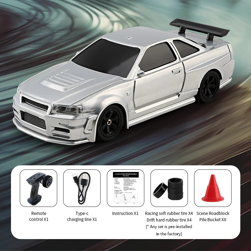 High-Speed 1/43 RC Drift Car - 2.4G Mini Remote Control Off-Road Racing Vehicle