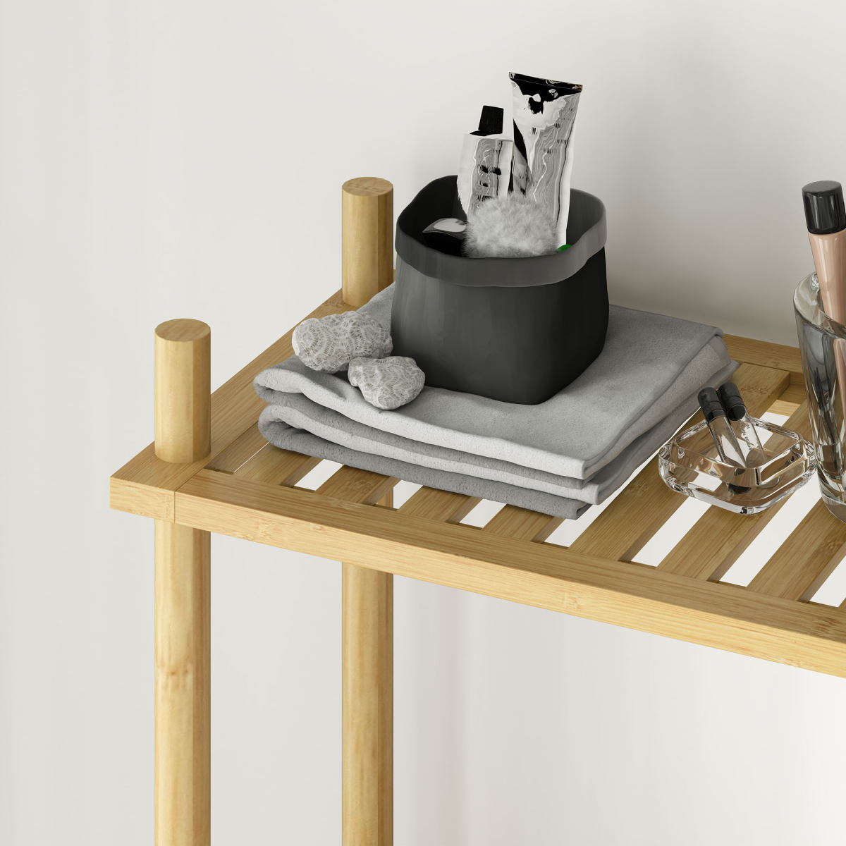 Maximize Space: Bamboo Over Toilet Storage Unit with 3 Shelves