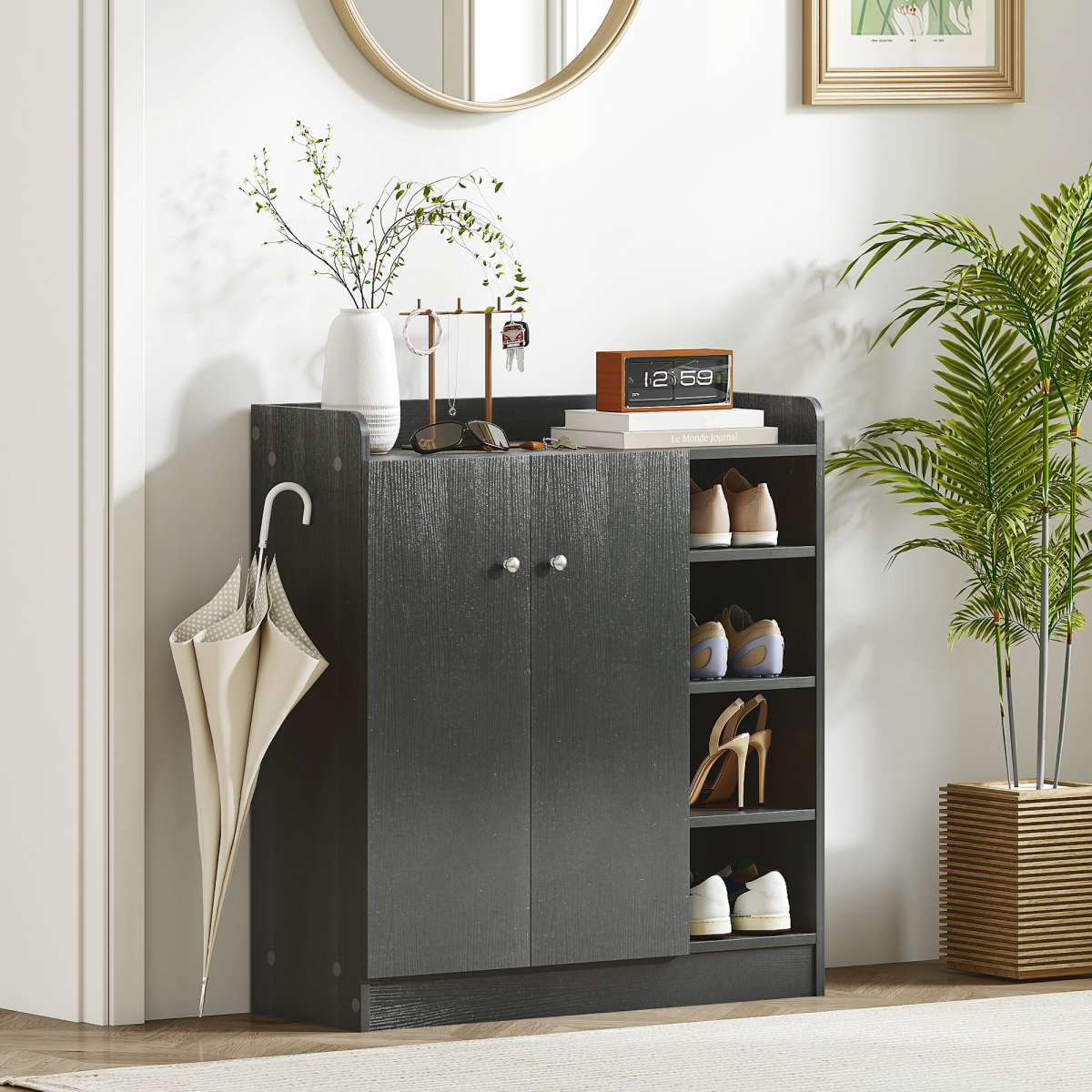 Adjustable Shoe Storage Cabinet - Organize & Tidy Up to 12 Pairs