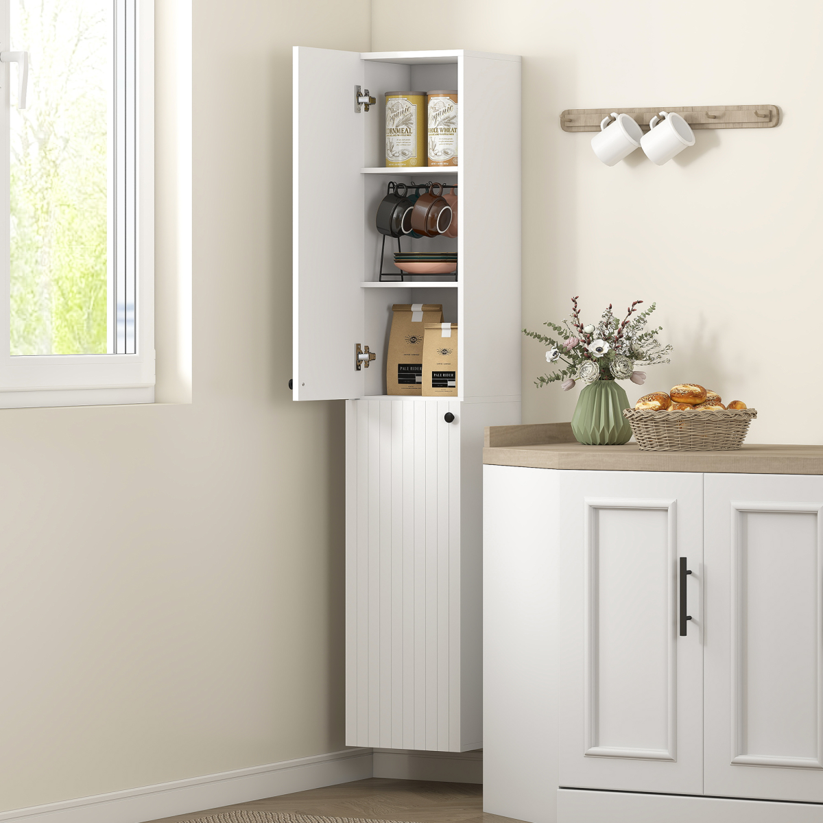 Maximize Space: Wall-Mounted Slim Bathroom Cabinet with 6-Tier Storage