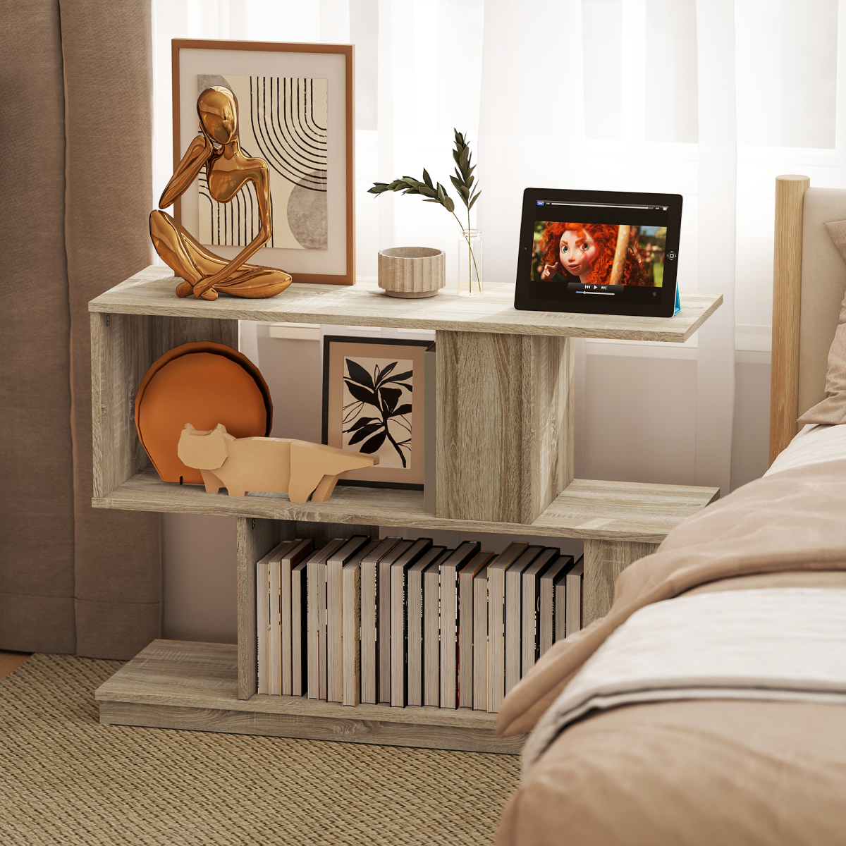 Elevate Your Space: S-Shaped Modern End Table & Nightstand