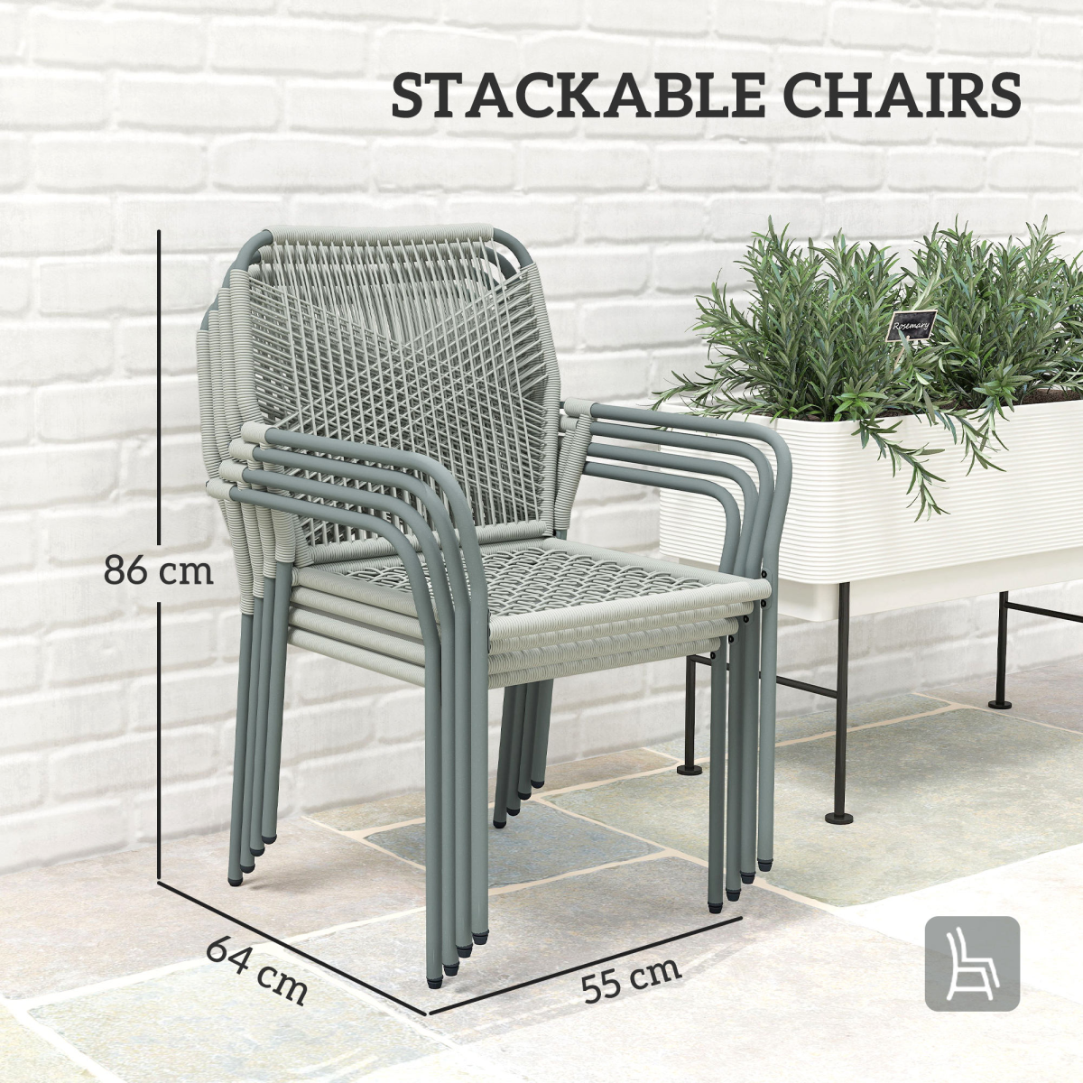 5-Piece Chic Light Grey PE Rattan Garden Dining Set with Cushions
