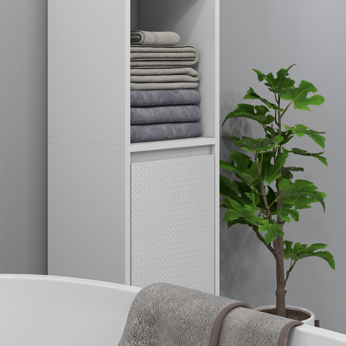 Slim White Bathroom Cabinet: Stylish Storage for Toiletries & Essentials
