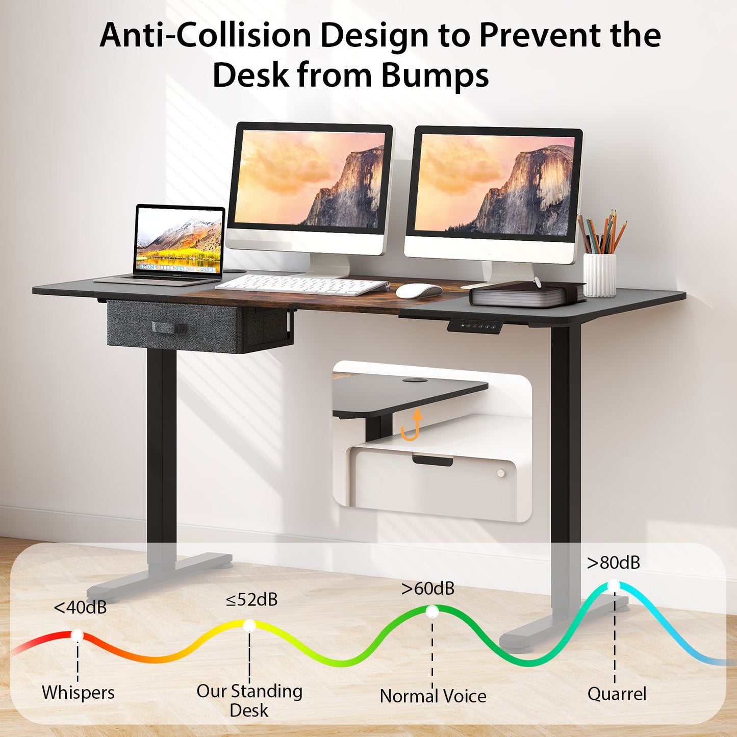 Transform Your Workspace: Electric Height Adjustable Standing Desk with USB Charging Port