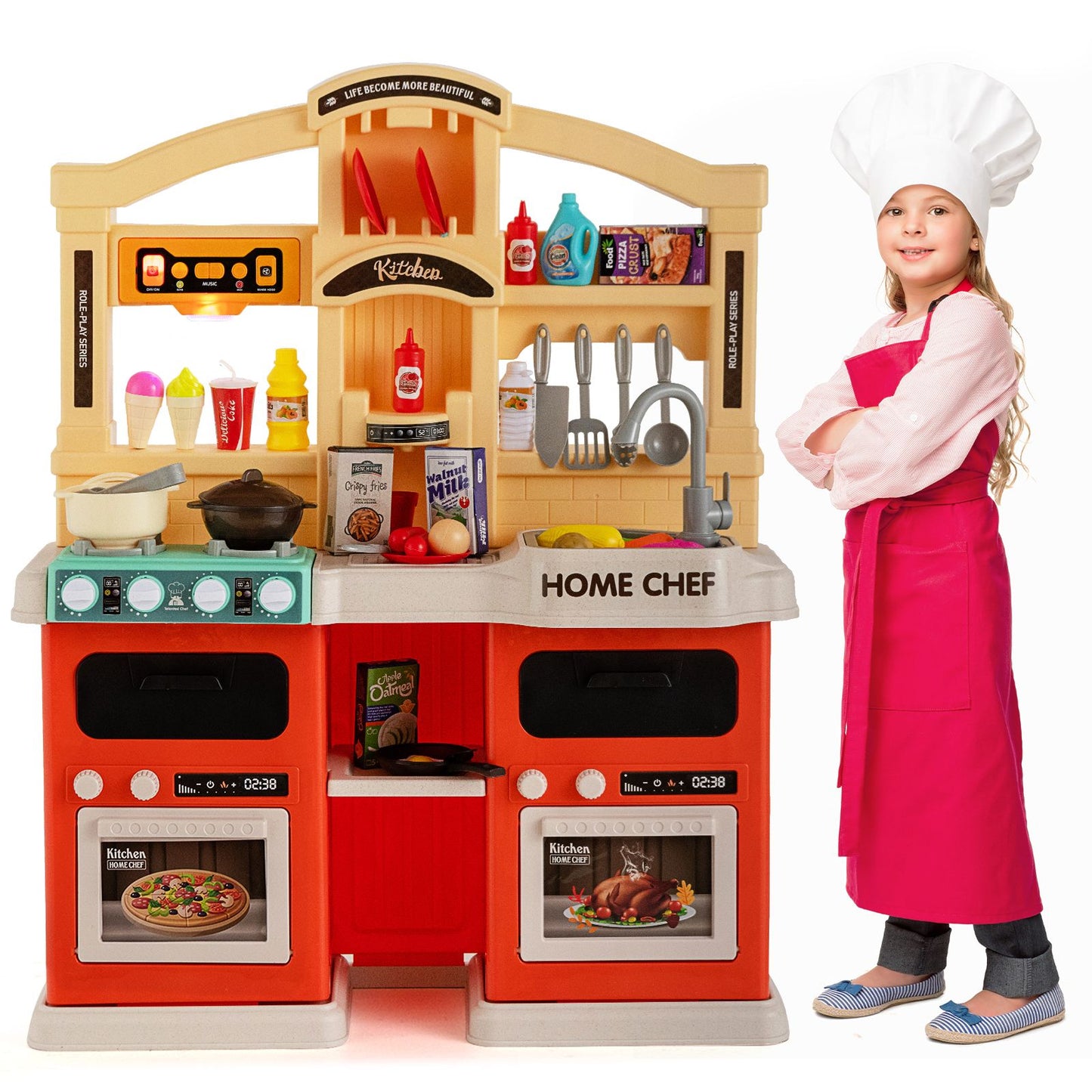 Ultimate 69-Piece Kids Kitchen Playset with Realistic Boiling and Vapor Effects!