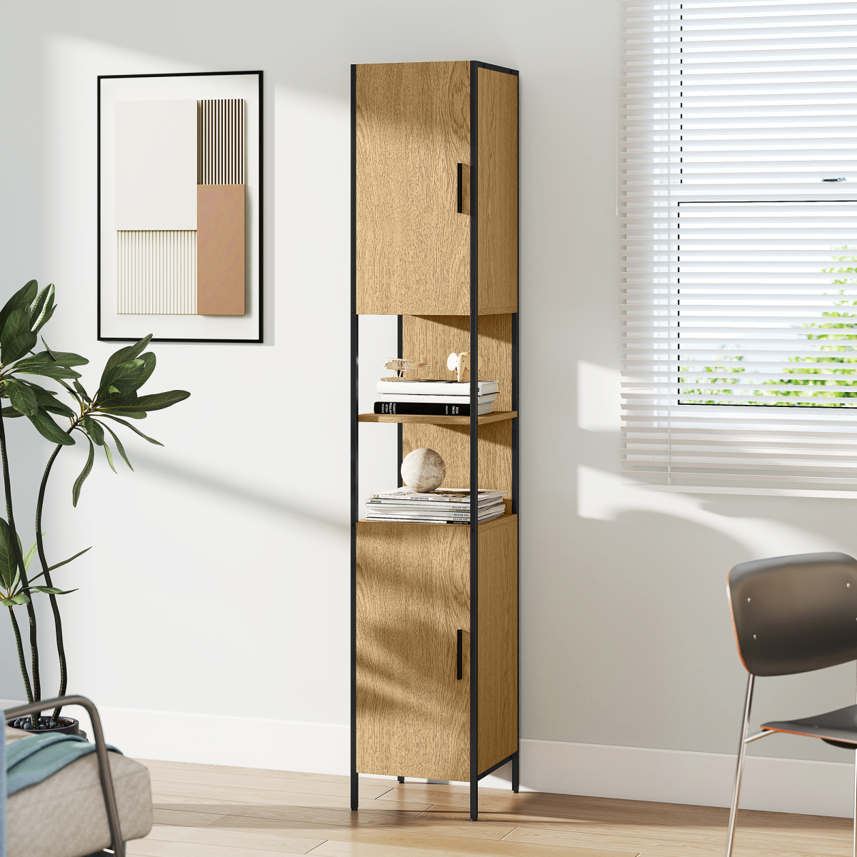 Slim Industrial Bathroom Cabinet – Stylish Storage for a Clutter-Free Oasis