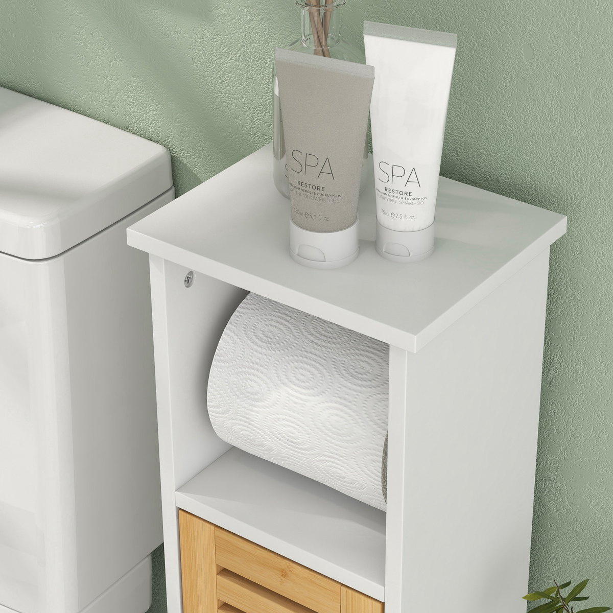 Slim Bathroom Cabinet: Stylish Space Saver with Adjustable Shelves