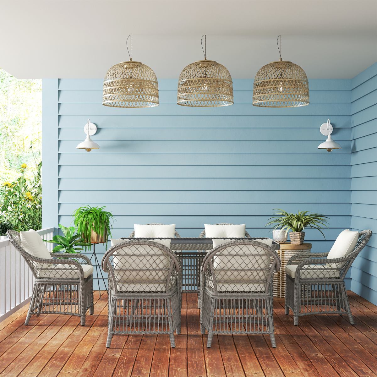 6-Seater Rattan Dining Set: Elegant & Comfy Garden Furniture