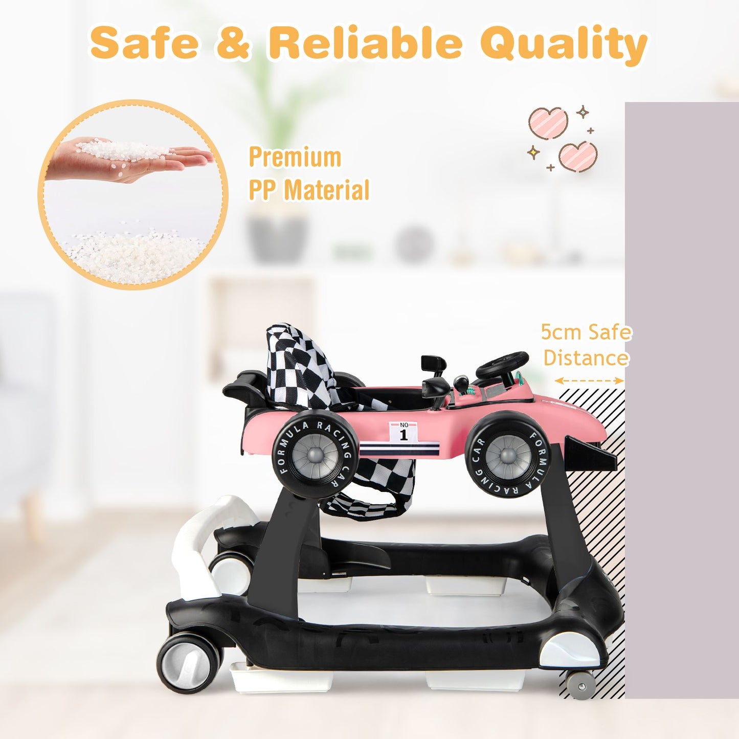 Versatile 4-In-1 Baby Push Walker - Adjustable Height & Speed for Growing Toddlers