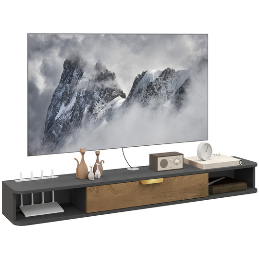 Chic 140cm Floating TV Unit: Stylish Storage & Cable Management