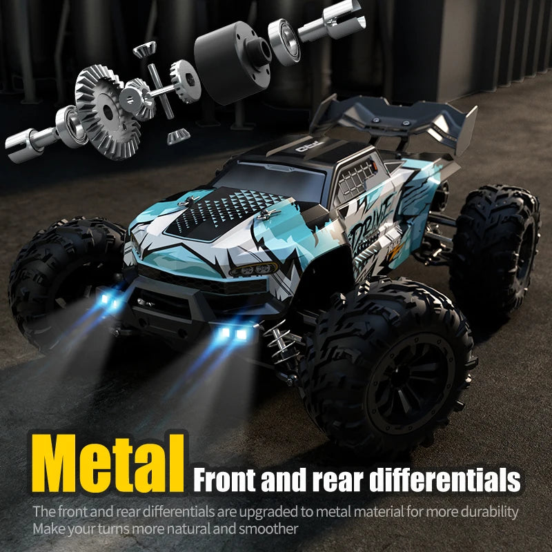 High-Speed 1:16 4WD RC Drift Monster Truck - 70KM/H Remote Control Car with LED for Kids - Wltoys 144001 Compatible