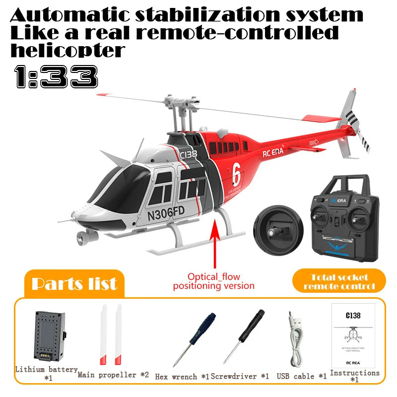 Experience the Thrill of Flight with the RC ERA C138 1:36 Remote Control Bell 206 Helicopter - Altitude Hold & 6-Axis Gyro Technology!