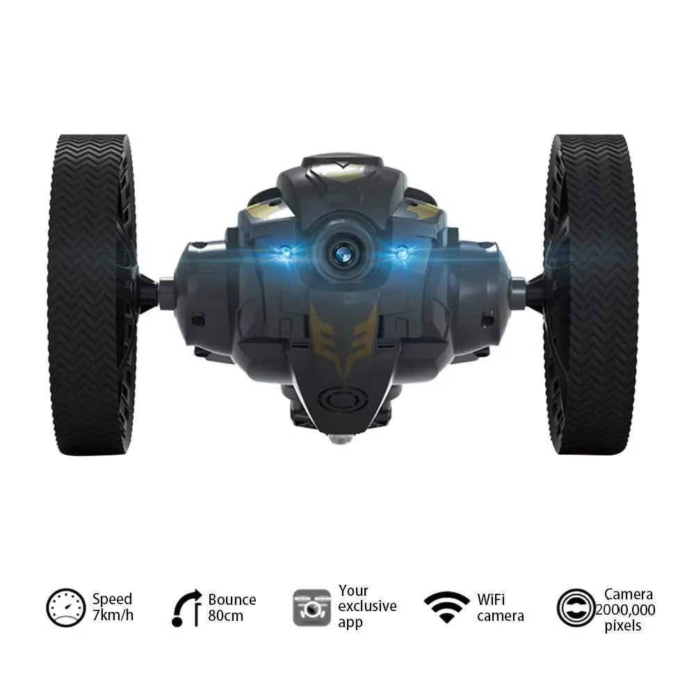 High-Speed WiFi Remote Control Jumping Car with 720P Camera & LED Lights - Ultimate Smart Stunt Toy for Christmas Fun!