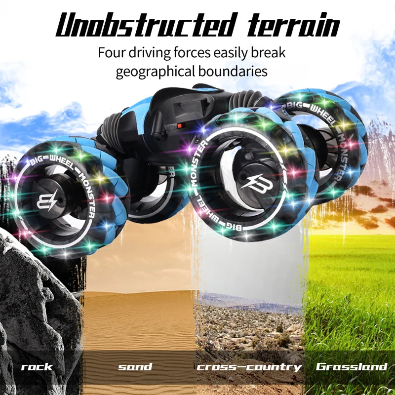 1:12 Scale 4WD RC Gesture Control Off-Road Stunt Car with Music & Lights - Perfect Gift for Boys!