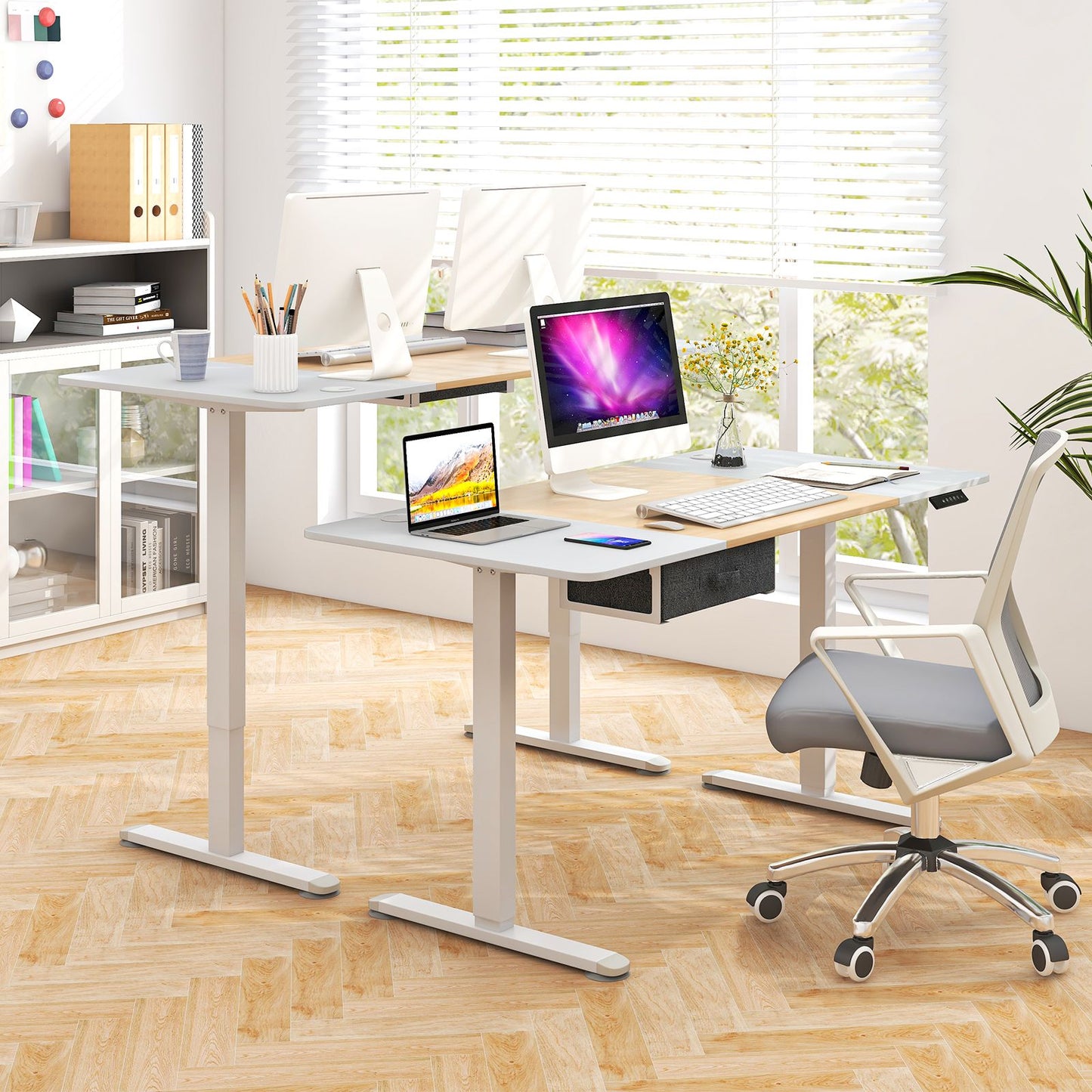 Transform Your Workspace: Electric Height Adjustable Standing Desk with USB Charging Port