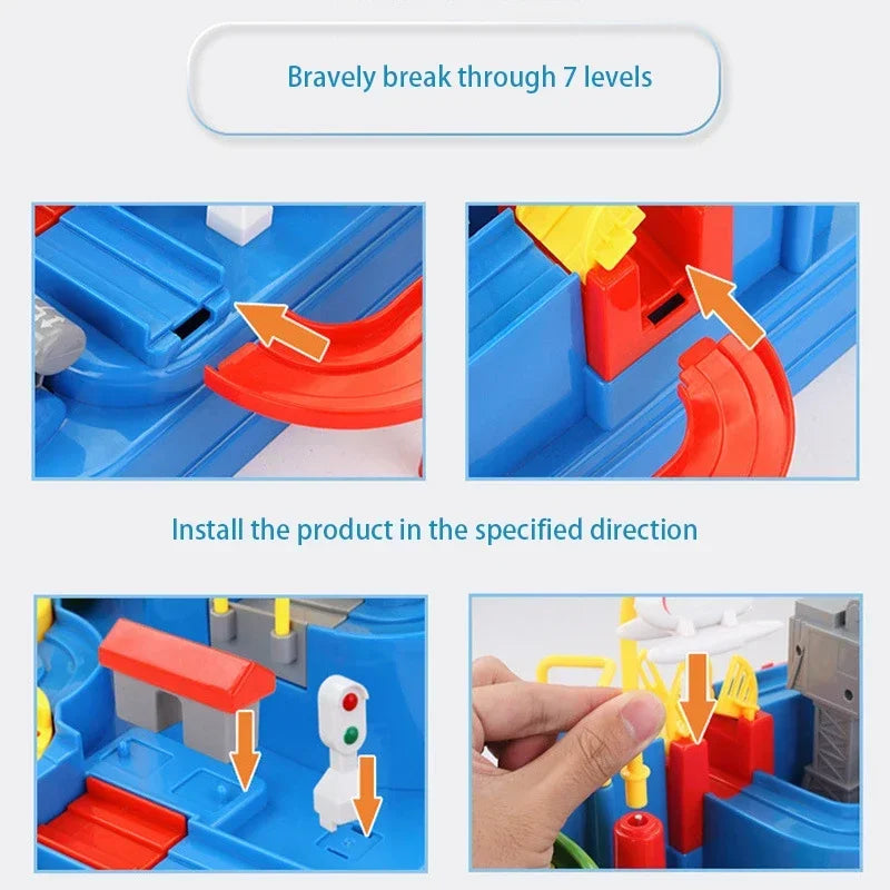 Ultimate Racing Rail Car Adventure Set - Interactive Educational Toy for Kids with Trains, Animals, and Space Rockets!
