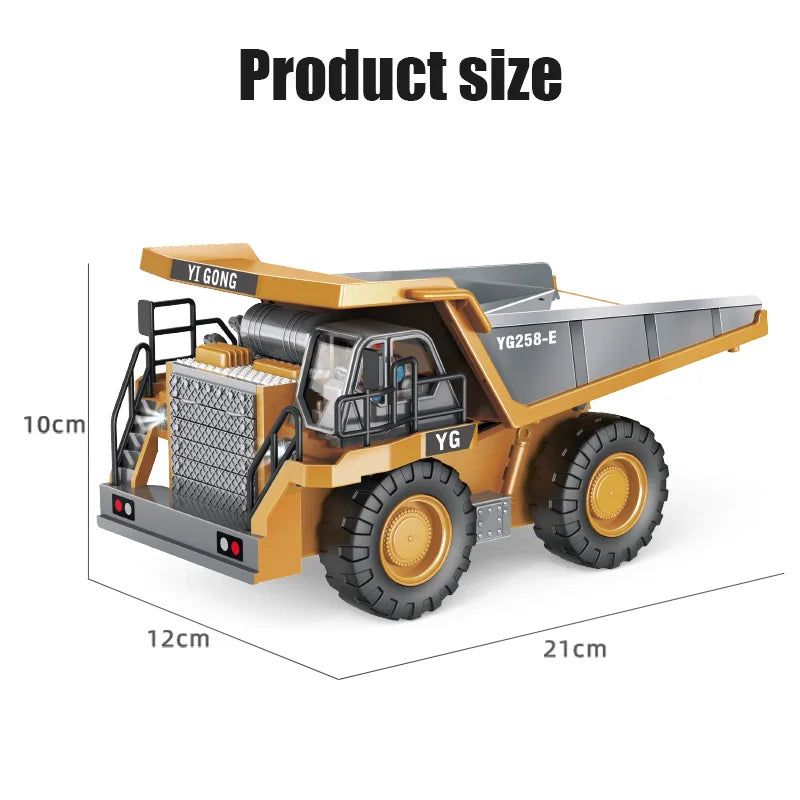 1:24 Scale 9CH Remote Control Alloy Dump Truck - Heavy Excavator Fun!