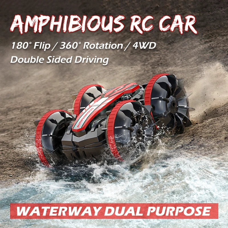 Amphibious Remote Control Car & Boat - 2.4G Waterproof 4WD Stunt Vehicle for All Terrain Fun