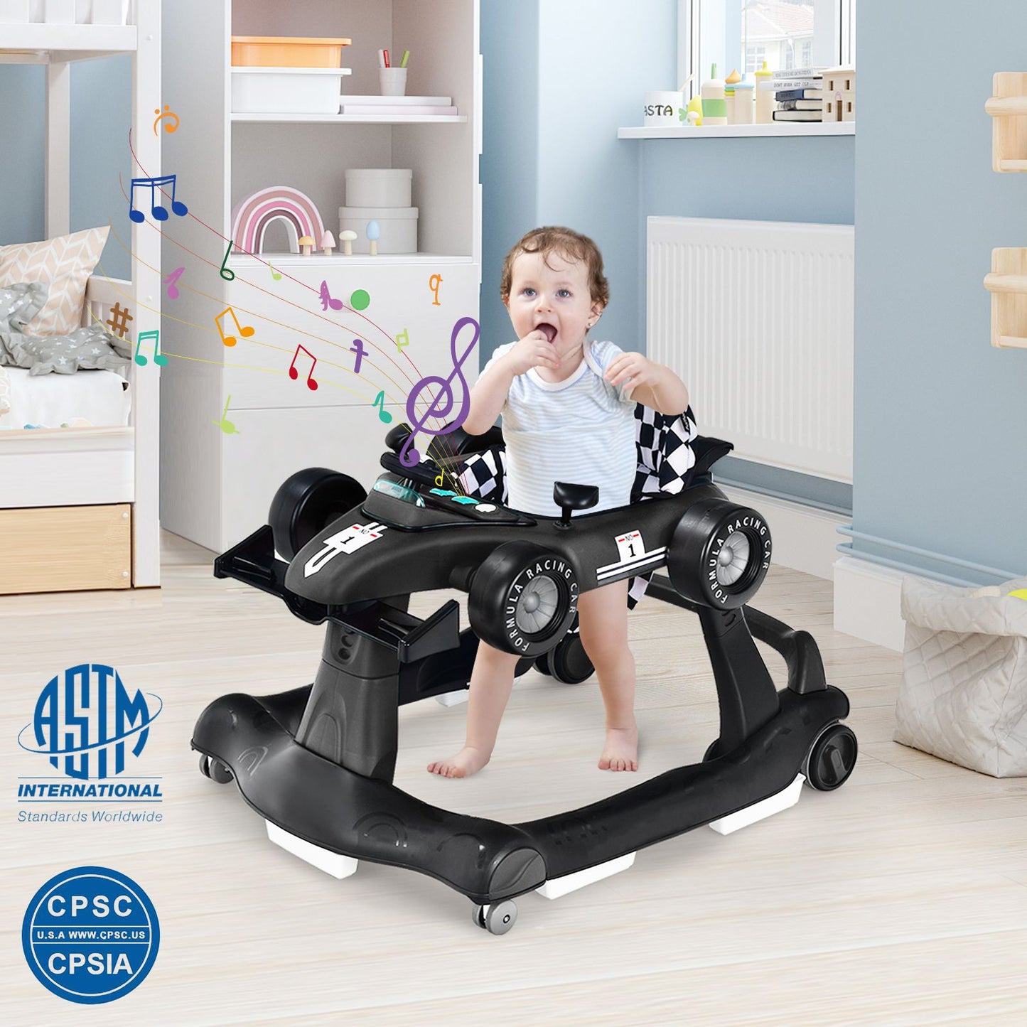 Versatile 4-In-1 Baby Push Walker - Adjustable Height & Speed for Growing Toddlers