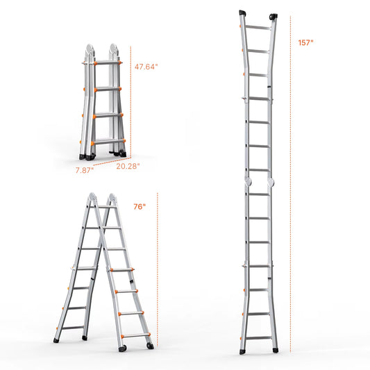 telescoping Ladder a Frame Compact Aluminum Extension Ladder Multi-Function Portable Collapsible RV Ladder for Homework