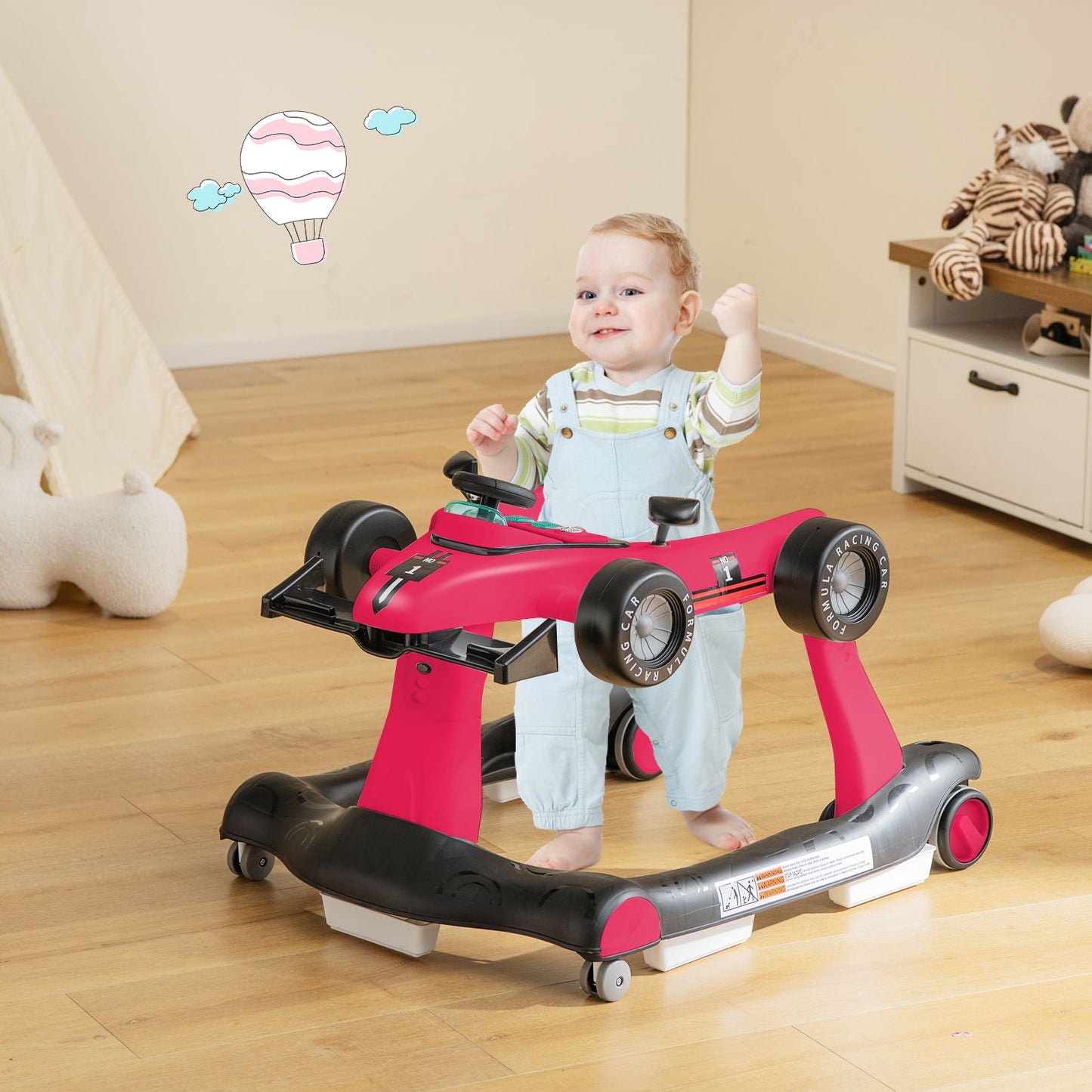 Versatile 4-In-1 Baby Push Walker - Adjustable Height & Speed for Growing Toddlers