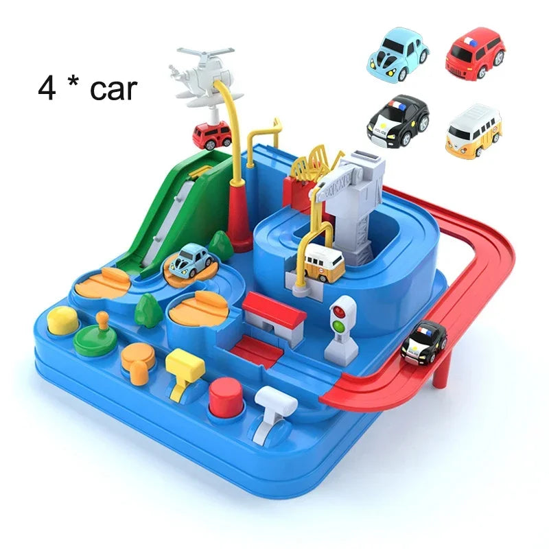 Ultimate Racing Rail Car Adventure Set - Interactive Educational Toy for Kids with Trains, Animals, and Space Rockets!