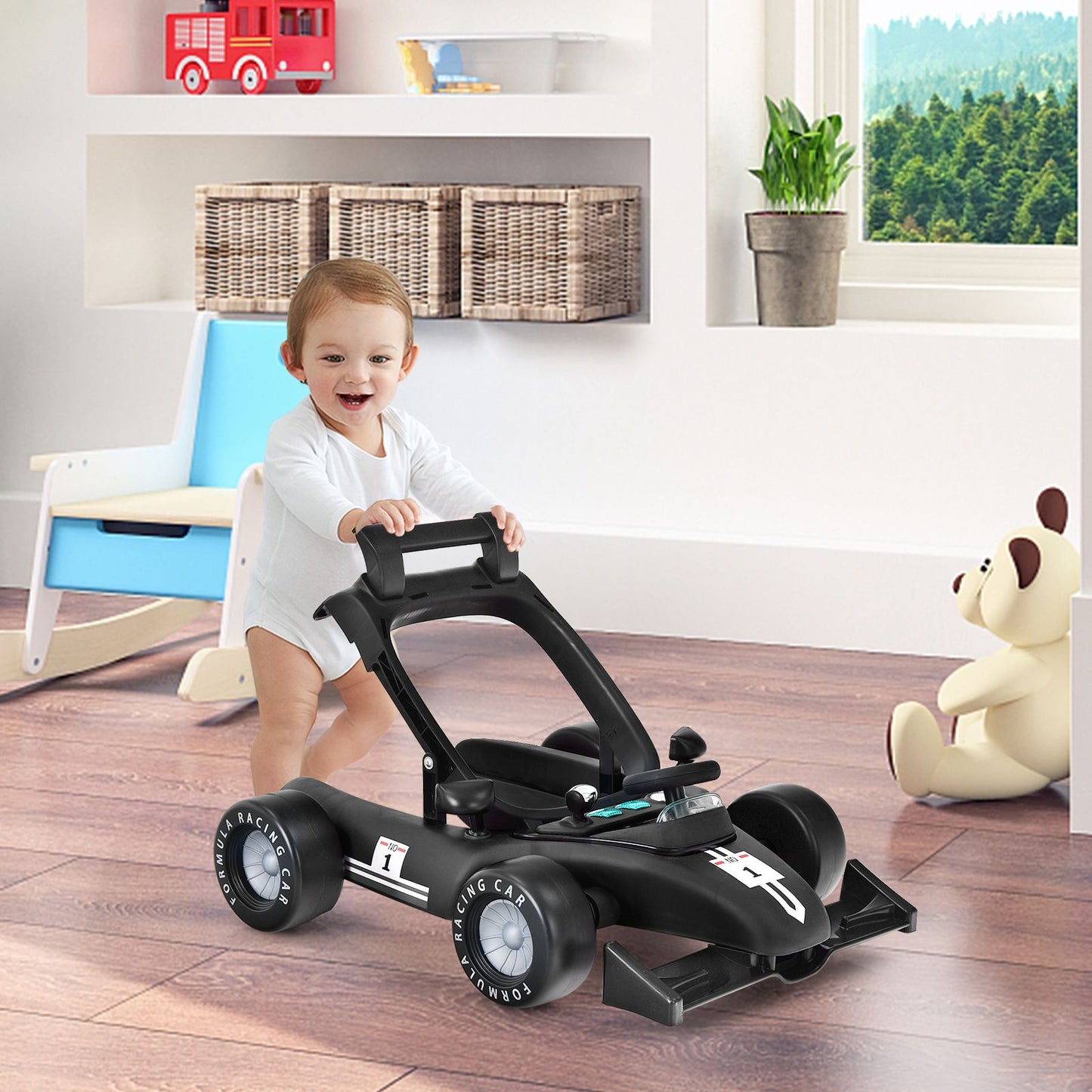 Versatile 4-In-1 Baby Push Walker - Adjustable Height & Speed for Growing Toddlers