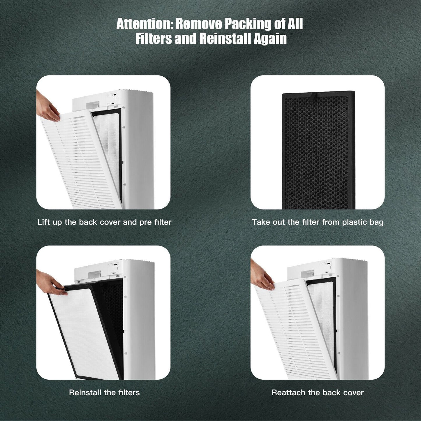 Ultimate 4-Layer Air Purifier with Easy Replaceable Filter for Fresh, Clean Air