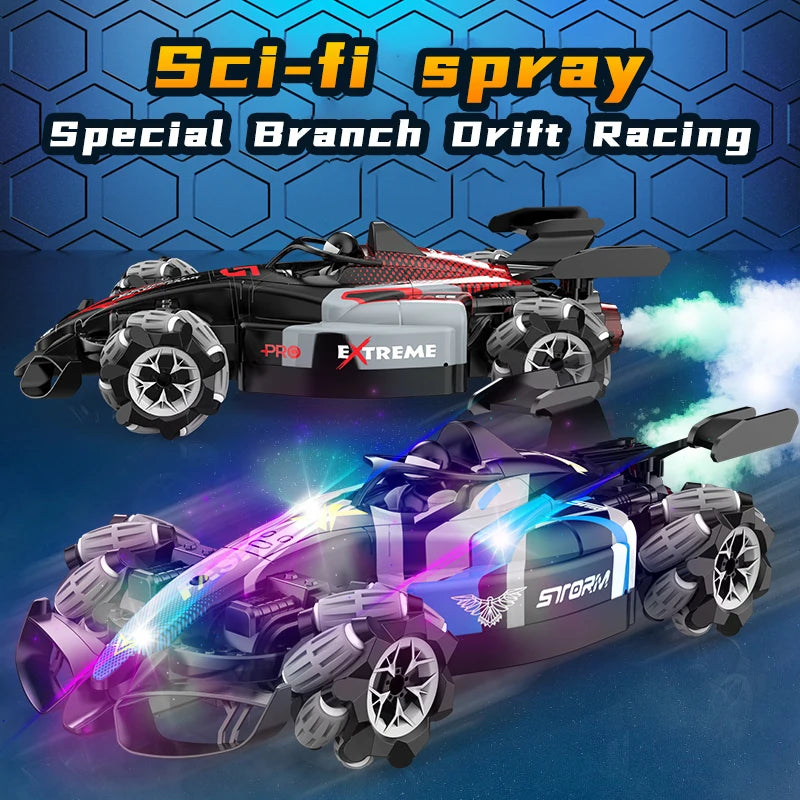 F1 RC Drift Car with LED Lights & Music - 2.4G Gesture Control Stunt Car for Kids - 4WD Electric Fun!