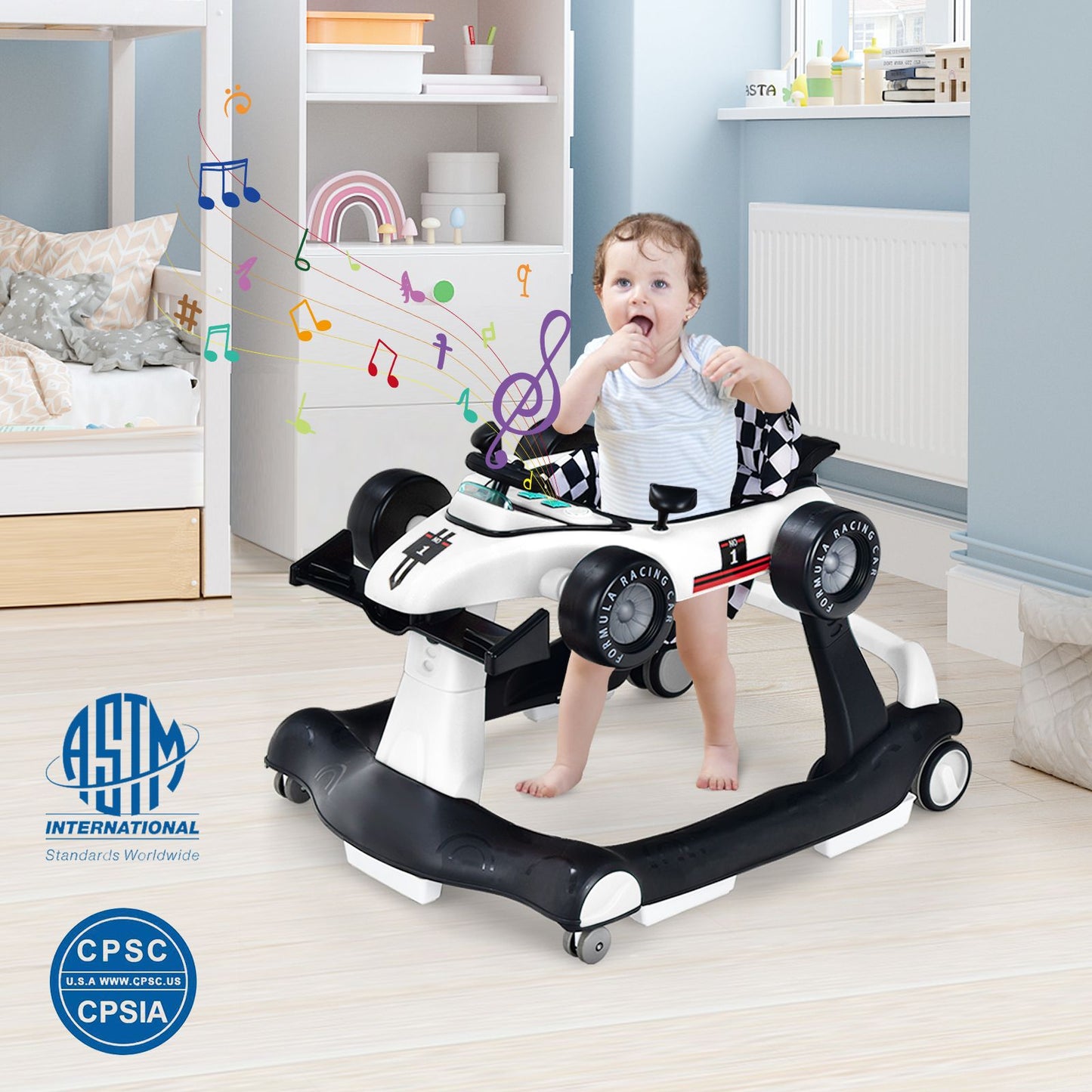 Versatile 4-In-1 Baby Push Walker - Adjustable Height & Speed for Growing Toddlers