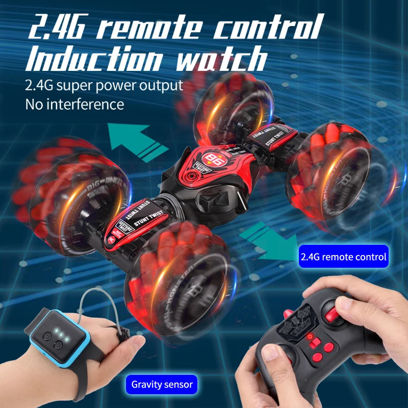 1:12 Scale 4WD RC Gesture Control Off-Road Stunt Car with Music & Lights - Perfect Gift for Boys!