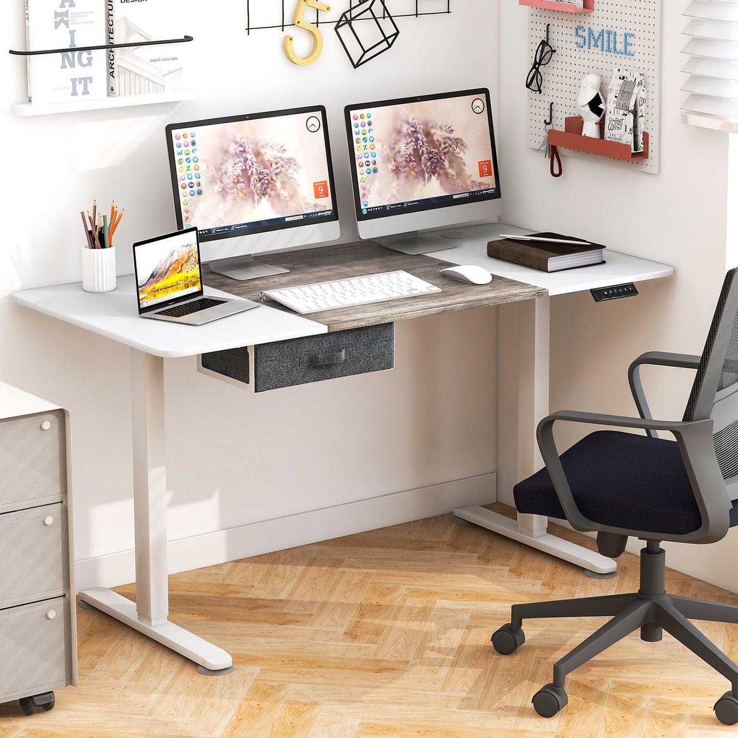 Transform Your Workspace: Electric Height Adjustable Standing Desk with USB Charging Port