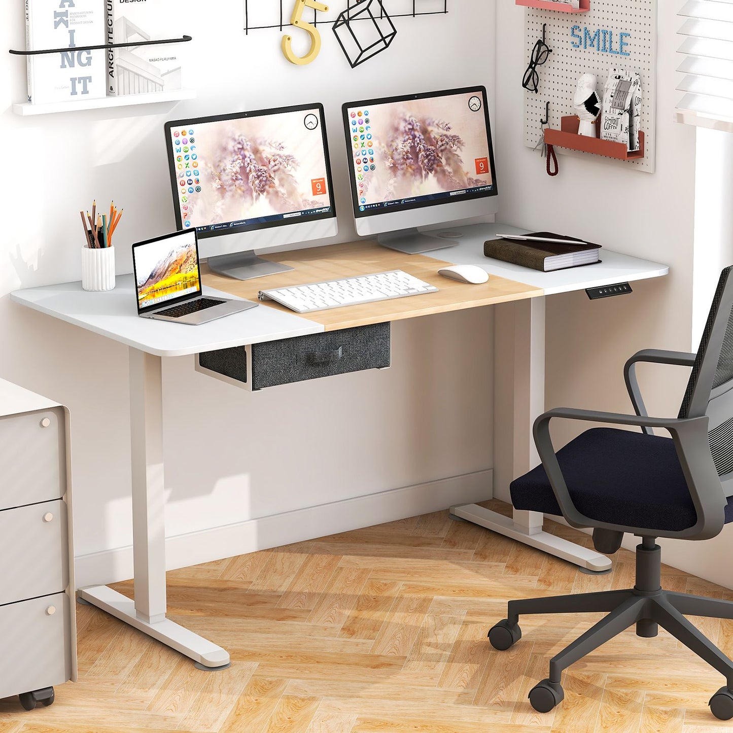 Transform Your Workspace: Electric Height Adjustable Standing Desk with USB Charging Port