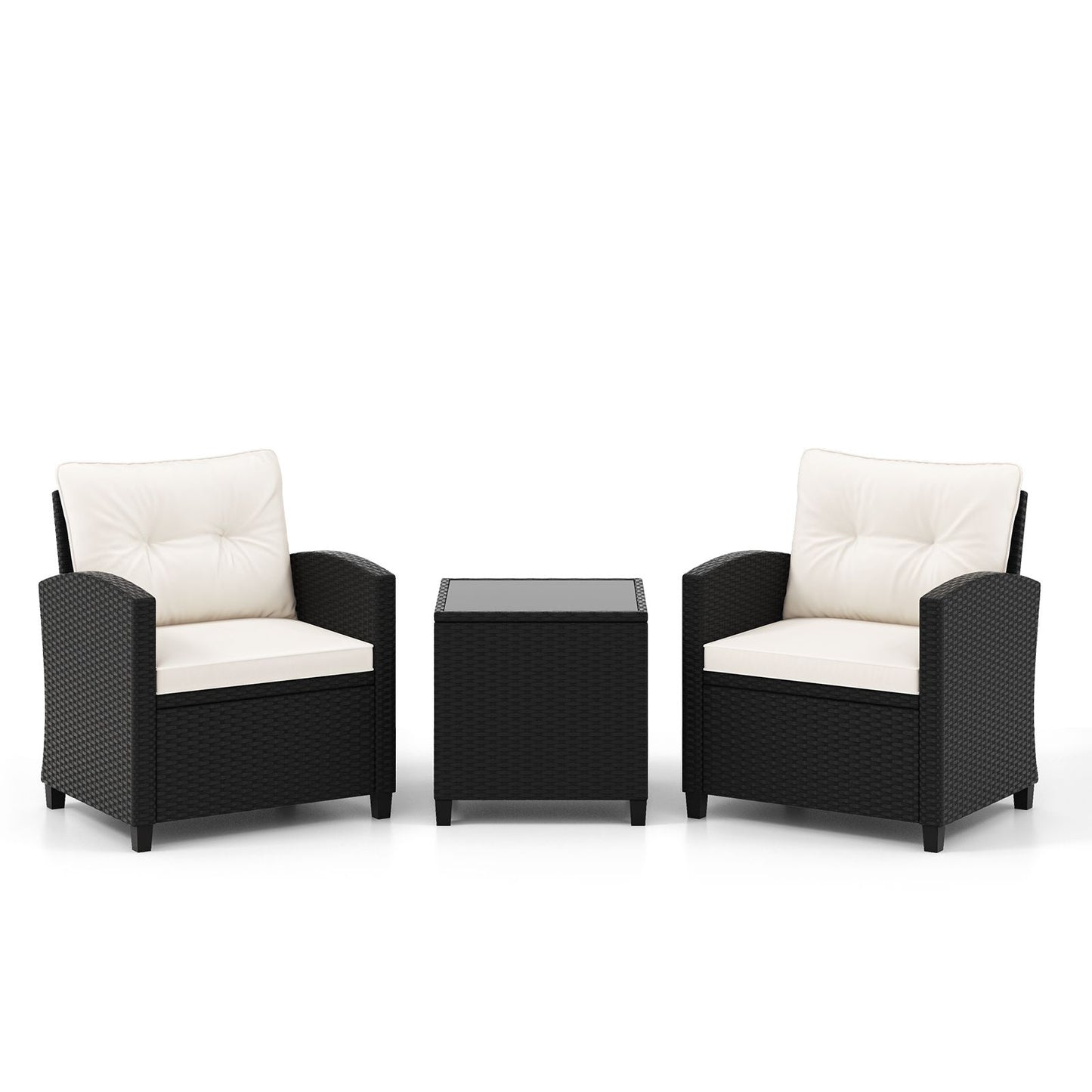 Stylish 3-Piece Rattan Patio Furniture Set with Comfortable Cushions for Ultimate Relaxation