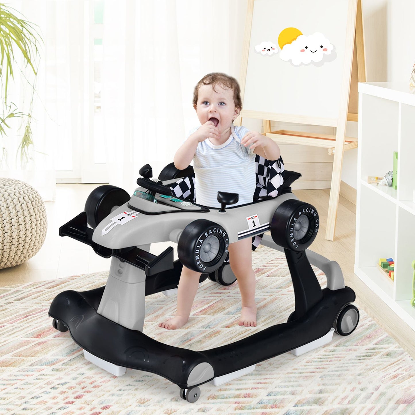 Versatile 4-In-1 Baby Push Walker - Adjustable Height & Speed for Growing Toddlers