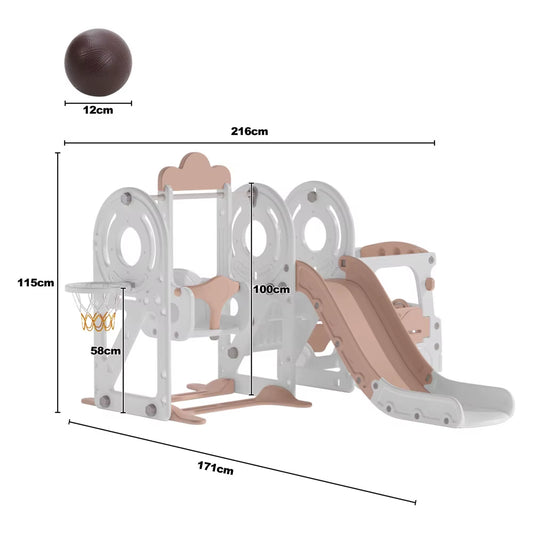 3-In-1 Kids Toddler Swing and Slide Set Climber Playset