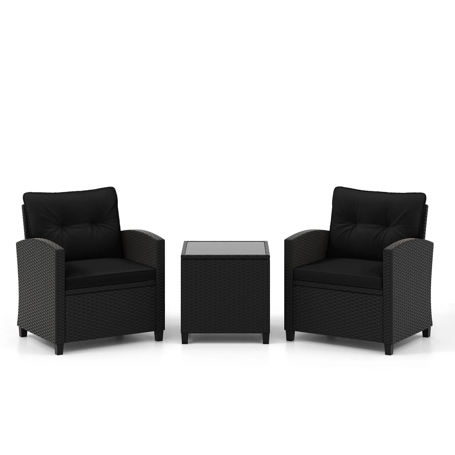 Stylish 3-Piece Rattan Patio Furniture Set with Comfortable Cushions for Ultimate Relaxation