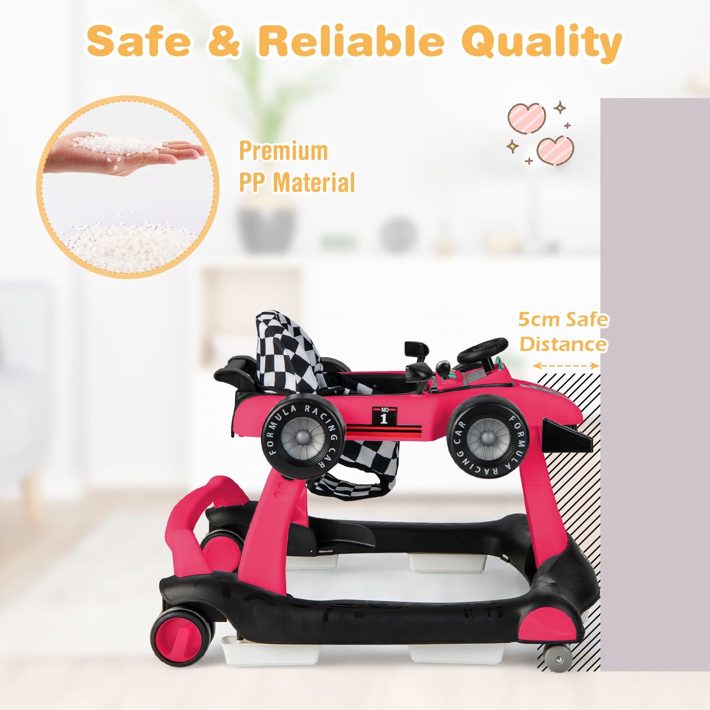 Versatile 4-In-1 Baby Push Walker - Adjustable Height & Speed for Growing Toddlers