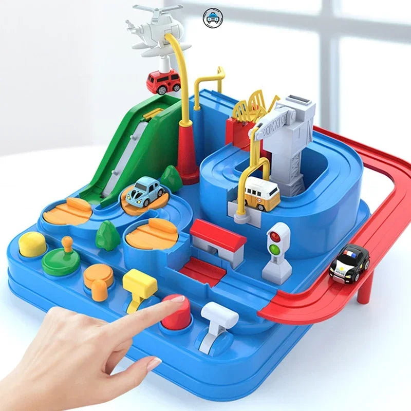 Ultimate Racing Rail Car Adventure Set - Interactive Educational Toy for Kids with Trains, Animals, and Space Rockets!