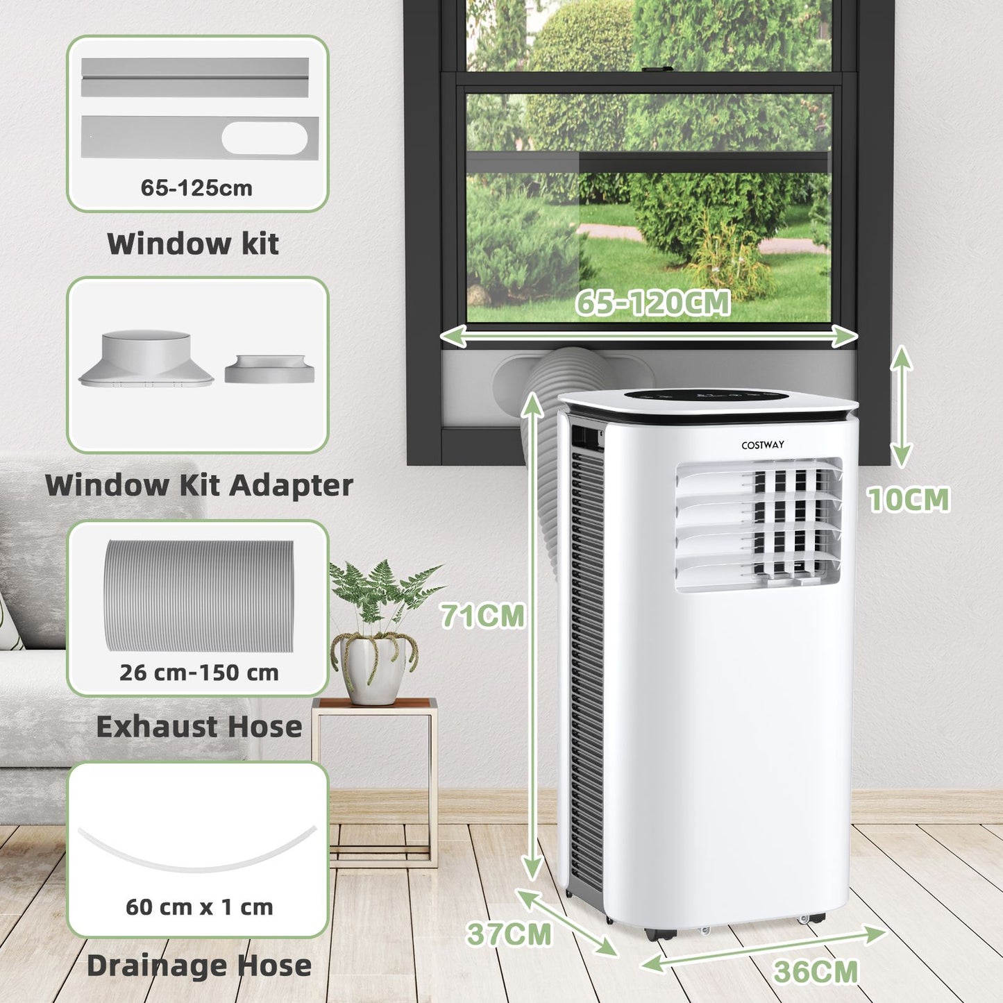 Stay Cool Anywhere: 4-in-1 Portable Air Conditioner 9000BTU with Remote Control