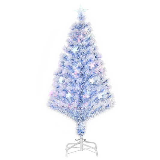 4ft White & Blue 16-LED Artificial Christmas Tree, Easy Storage