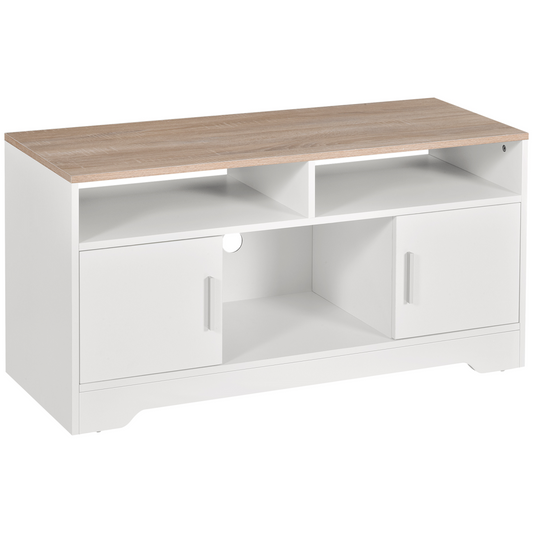 Stylish 42" Home Office TV Stand with Cabinets & Open Shelves - Versatile Storage