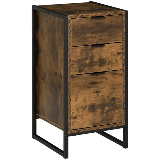 Industrial 3-Drawer Metal Storage Chest - Rustic Elegance for Any Space