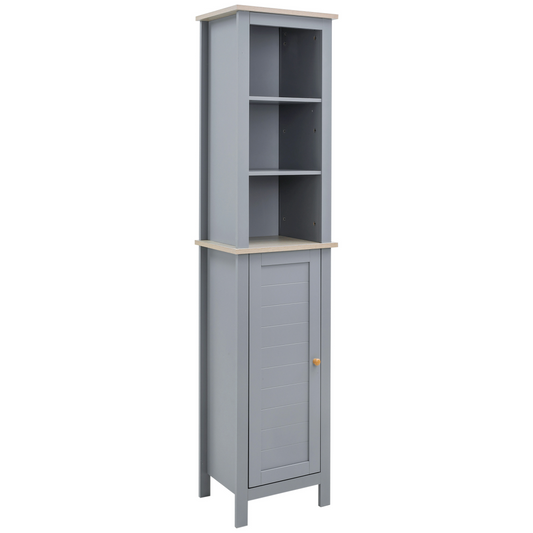 Maximize Space with Kleankin Tall Bathroom Storage Cabinet - Adjustable & Stylish!